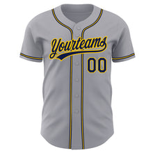 Загрузить изображение в средство просмотра галереи, Custom Gray Navy-Gold Authentic Baseball Jersey