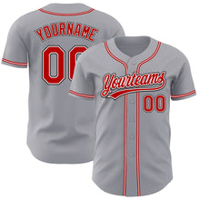 Загрузить изображение в средство просмотра галереи, Custom Gray Red-Black Authentic Baseball Jersey