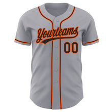 Загрузить изображение в средство просмотра галереи, Custom Gray Black-Orange Authentic Baseball Jersey