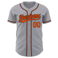 Загрузить изображение в средство просмотра галереи, Custom Gray Orange-Black Authentic Baseball Jersey