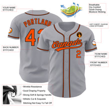 Загрузить изображение в средство просмотра галереи, Custom Gray Orange-Black Authentic Baseball Jersey