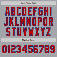 Загрузить изображение в средство просмотра галереи, Custom Gray Red-Royal Authentic Baseball Jersey