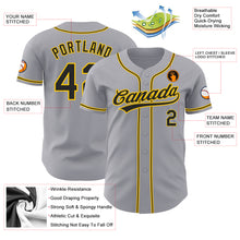 Загрузить изображение в средство просмотра галереи, Custom Gray Black-Gold Authentic Baseball Jersey