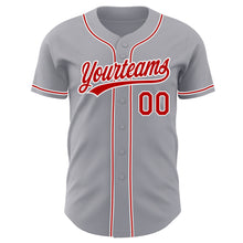 Загрузить изображение в средство просмотра галереи, Custom Gray Red-White Authentic Baseball Jersey