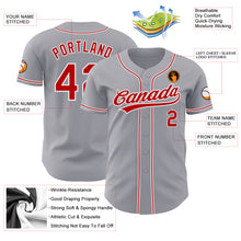 Загрузить изображение в средство просмотра галереи, Custom Gray Red-White Authentic Baseball Jersey