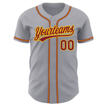 Загрузить изображение в средство просмотра галереи, Custom Gray Crimson-Gold Authentic Baseball Jersey
