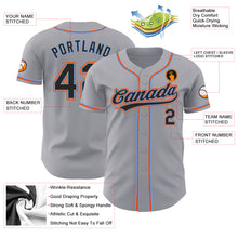 Загрузить изображение в средство просмотра галереи, Custom Gray Black Powder Blue-Orange Authentic Baseball Jersey