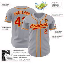 Загрузить изображение в средство просмотра галереи, Custom Gray Red-Gold Authentic Baseball Jersey