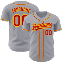 Загрузить изображение в средство просмотра галереи, Custom Gray Red-Gold Authentic Baseball Jersey
