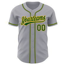 Загрузить изображение в средство просмотра галереи, Custom Gray Green-Gold Authentic Baseball Jersey