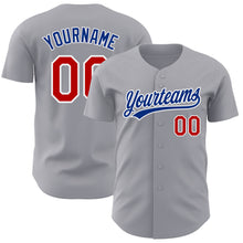 Загрузить изображение в средство просмотра галереи, Custom Gray Red-White Authentic Baseball Jersey