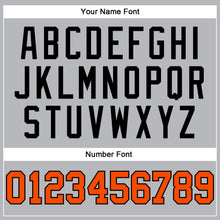 Laden Sie das Bild in den Galerie-Viewer, Custom Gray Black Pinstripe Orange Authentic Basketball Jersey