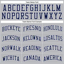 Laden Sie das Bild in den Galerie-Viewer, Custom Gray Navy Pinstripe Navy-White Authentic Basketball Jersey