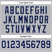 Laden Sie das Bild in den Galerie-Viewer, Custom Gray Navy Pinstripe Navy-White Authentic Basketball Jersey