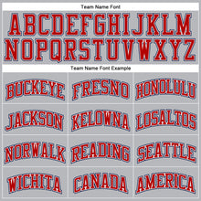 Загрузить изображение в средство просмотра галереи, Custom Gray Navy Pinstripe Red-White Authentic Basketball Jersey