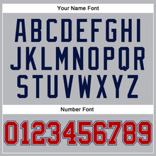 Загрузить изображение в средство просмотра галереи, Custom Gray Navy Pinstripe Red-White Authentic Basketball Jersey