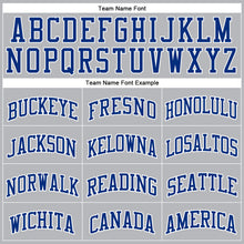 Laden Sie das Bild in den Galerie-Viewer, Custom Gray Royal Pinstripe Royal-White Authentic Basketball Jersey