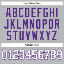 Загрузить изображение в средство просмотра галереи, Custom Gray White-Purple Authentic Throwback Basketball Jersey