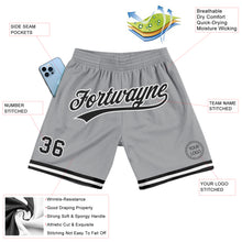 Загрузить изображение в средство просмотра галереи, Custom Gray Black-White Authentic Throwback Basketball Shorts