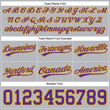 Загрузить изображение в средство просмотра галереи, Custom Gray Purple-Gold Authentic Throwback Basketball Shorts