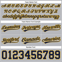 Загрузить изображение в средство просмотра галереи, Custom Gray Navy-Gold Authentic Throwback Basketball Shorts