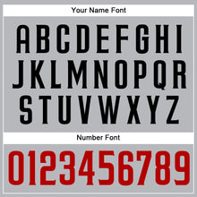 Загрузить изображение в средство просмотра галереи, Custom Gray Black Pinstripe Red-White Authentic Baseball Jersey