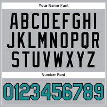 Загрузить изображение в средство просмотра галереи, Custom Gray Black Pinstripe Teal Authentic Baseball Jersey