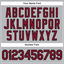 Загрузить изображение в средство просмотра галереи, Custom Gray Black Pinstripe Crimson Authentic Baseball Jersey