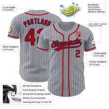 Charger l'image dans la galerie, Custom Gray Navy Pinstripe Red Authentic Baseball Jersey