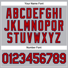 Charger l'image dans la galerie, Custom Gray Navy Pinstripe Red Authentic Baseball Jersey
