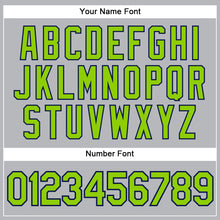 Загрузить изображение в средство просмотра галереи, Custom Gray Navy Pinstripe Neon Green Authentic Baseball Jersey