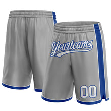 Загрузить изображение в средство просмотра галереи, Custom Gray White-Royal Authentic Basketball Shorts