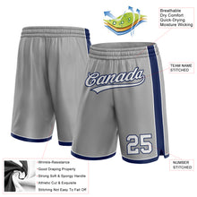 Load image into Gallery viewer, Custom Gray White-Navy Authentic Basketball Shorts