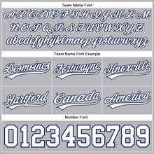 Load image into Gallery viewer, Custom Gray White-Navy Authentic Basketball Shorts