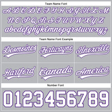 Load image into Gallery viewer, Custom Gray White-Purple Authentic Basketball Shorts