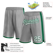 Laden Sie das Bild in den Galerie-Viewer, Custom Gray White-Kelly Green Authentic Basketball Shorts