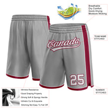 Load image into Gallery viewer, Custom Gray White-Maroon Authentic Basketball Shorts