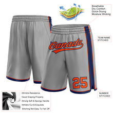 Load image into Gallery viewer, Custom Gray Orange-Navy Authentic Basketball Shorts