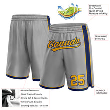 Laden Sie das Bild in den Galerie-Viewer, Custom Gray Gold-Navy Authentic Basketball Shorts