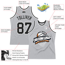 Загрузить изображение в средство просмотра галереи, Custom Gray Black-White Authentic Throwback Basketball Jersey