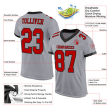Загрузить изображение в средство просмотра галереи, Custom Gray Red-Black Mesh Authentic Football Jersey