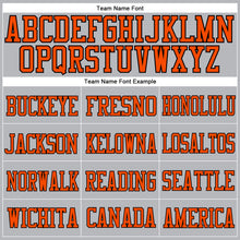 Load image into Gallery viewer, Custom Gray Orange-Black Mesh Authentic Football Jersey