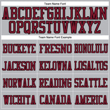 Charger l'image dans la galerie, Custom Gray Crimson-Black Mesh Authentic Football Jersey