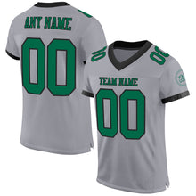 Charger l'image dans la galerie, Custom Gray Kelly Green-Black Mesh Authentic Football Jersey