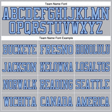 Charger l'image dans la galerie, Custom Gray Light Blue-Navy Mesh Authentic Football Jersey
