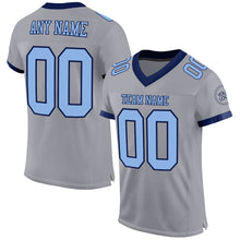 Charger l'image dans la galerie, Custom Gray Light Blue-Navy Mesh Authentic Football Jersey