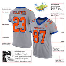 Загрузить изображение в средство просмотра галереи, Custom Gray Orange-Navy Mesh Authentic Football Jersey