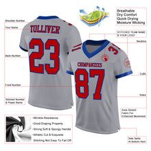 Загрузить изображение в средство просмотра галереи, Custom Gray Red-Royal Mesh Authentic Football Jersey