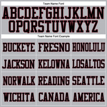 Load image into Gallery viewer, Custom Gray Black-Burgundy Mesh Authentic Football Jersey