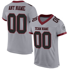 Load image into Gallery viewer, Custom Gray Black-Burgundy Mesh Authentic Football Jersey